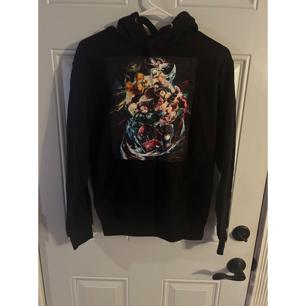 Jon Lauren Apparel Hoodie Mens Size Small Black Anime Hooded Sweatshirt GUC